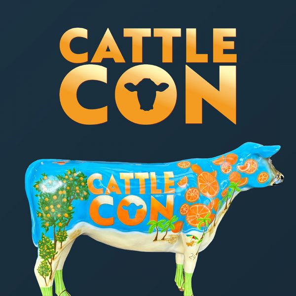CattleCon logo and cow.