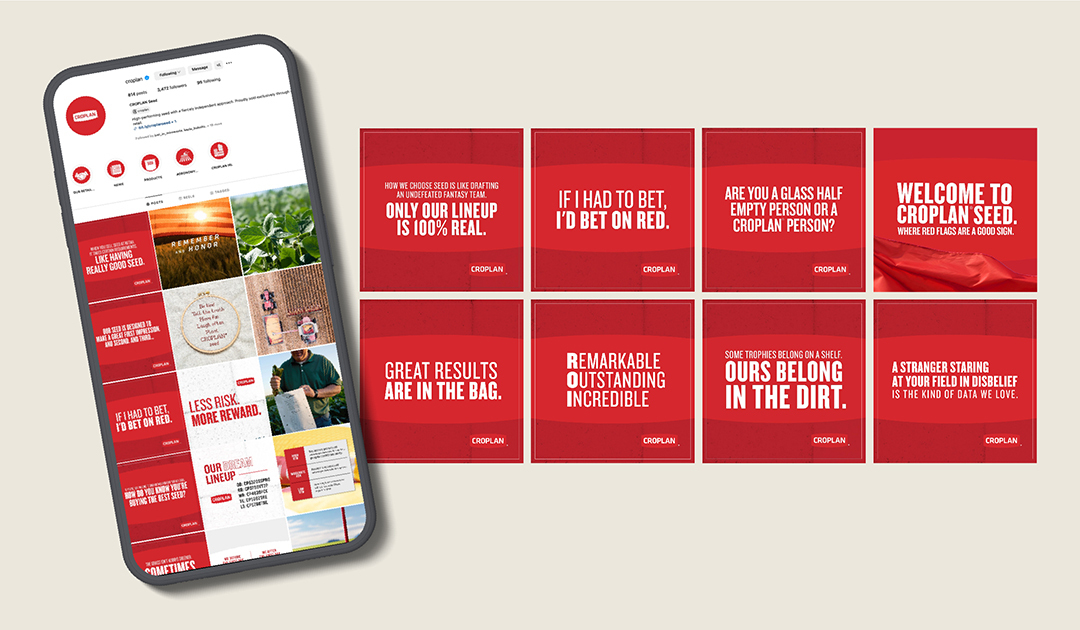 CROPLAN seed social media feed on a smart phone.
