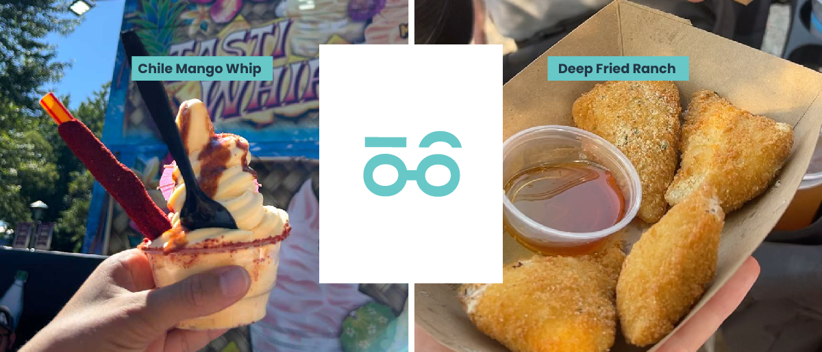 Chile Mango Whip and deep fried ranch at the Minnesota State Fair.