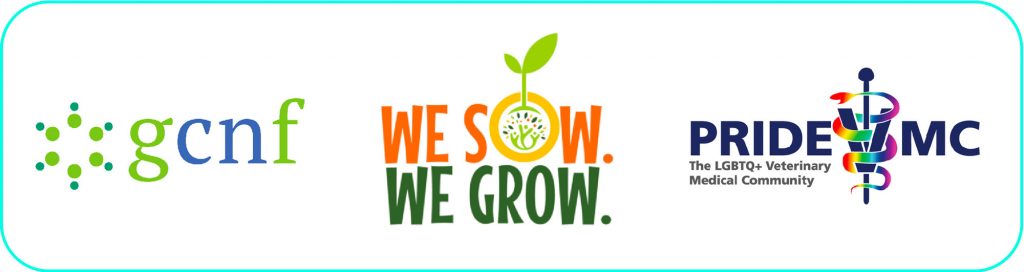 Logos for GCNF, We Sow. We Grow., and PrideVMC