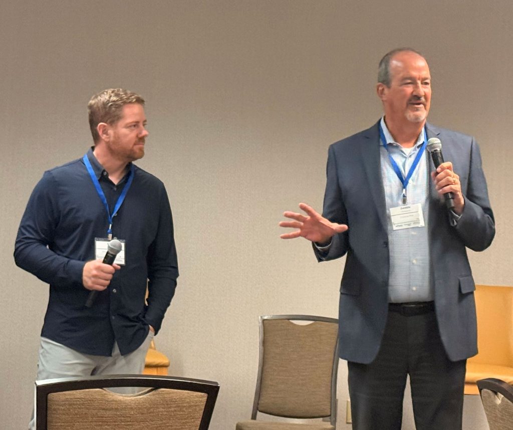 Co-hosts Cory Lunde, Western Growers, and Daren Williams, Curious Plot, wrap up the session with a discussion on next steps for the California Agricultural Communicators Coalition.